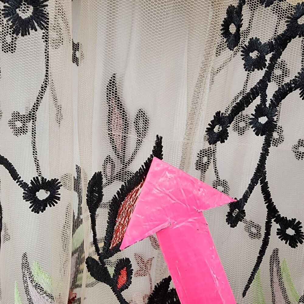 L'Atiste by Amy Womens Small Skirt Maxi Embroidered Floral Sheer Mesh Multicolor - Picture 8 of 13